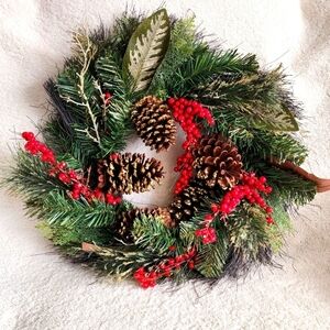 New large 24 in Christmas Wreath with gold pinecone